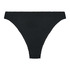 Crinkle High-Leg Bikini Bottoms, Black