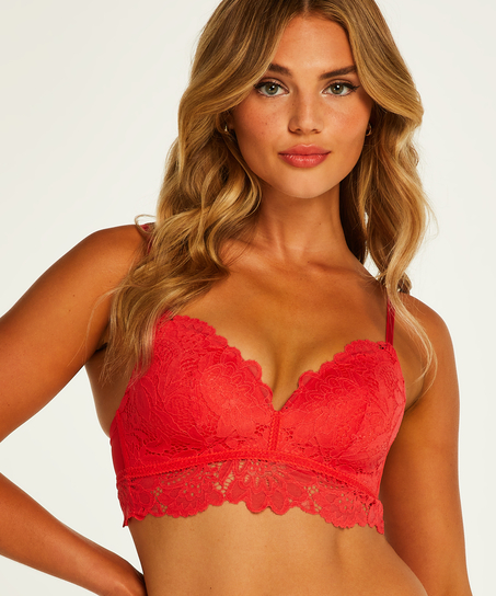 Shiloh Padded Longline Non-Underwired Bra, Red