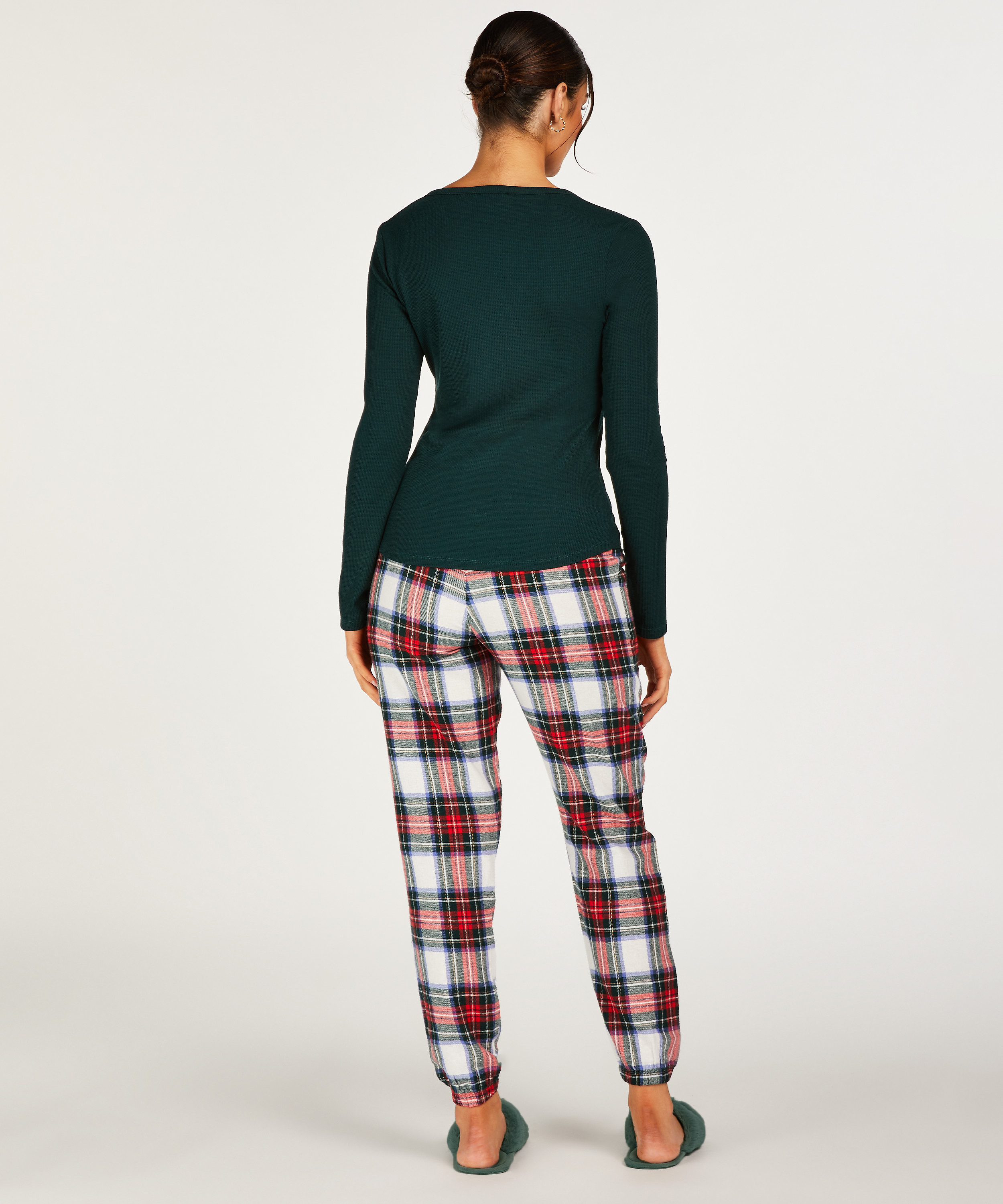 Flannel Pyjama Pants, White, main