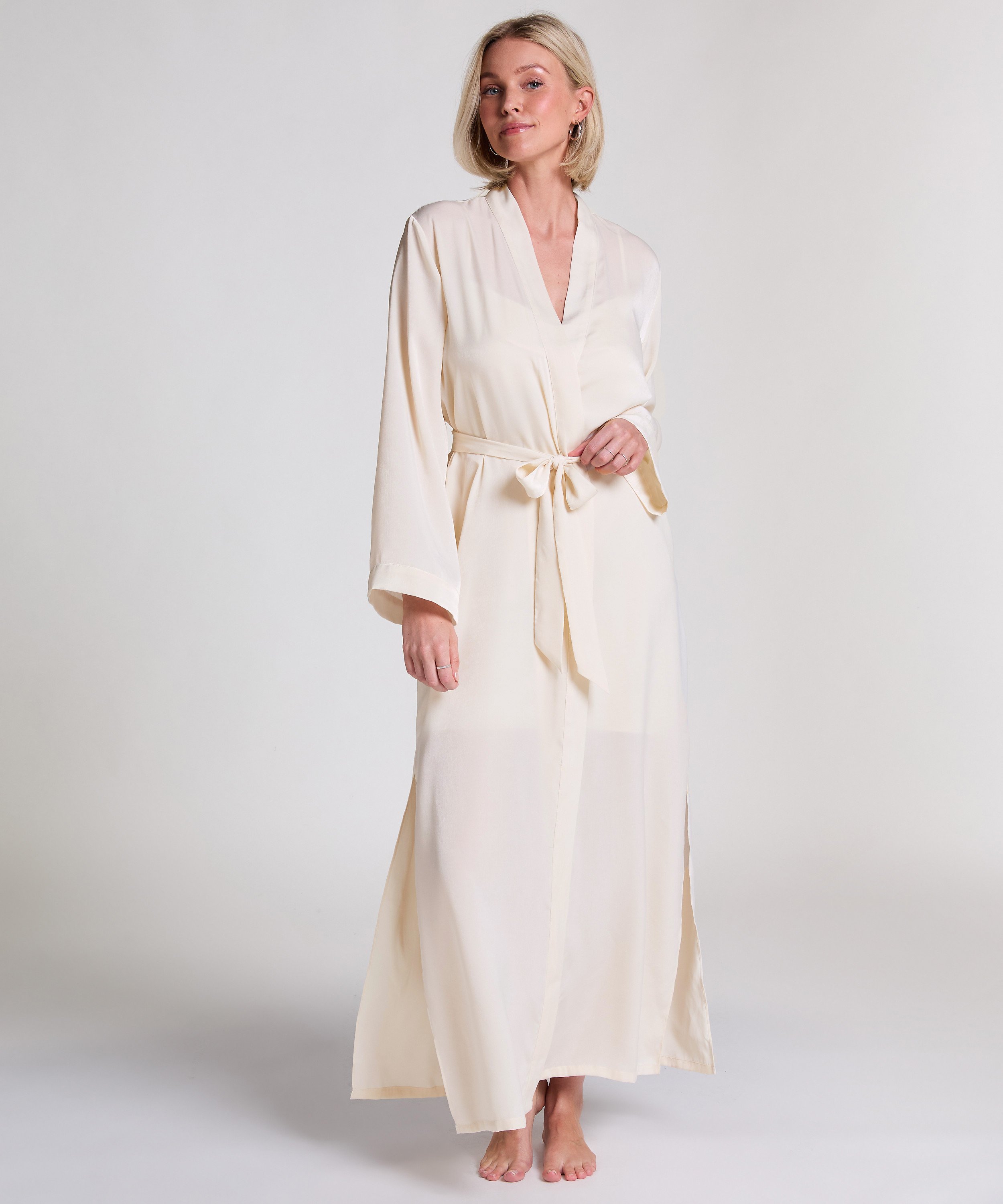 Satin Kimono, White, main