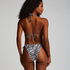 Doha Zebra Triangle Bikini Top, White