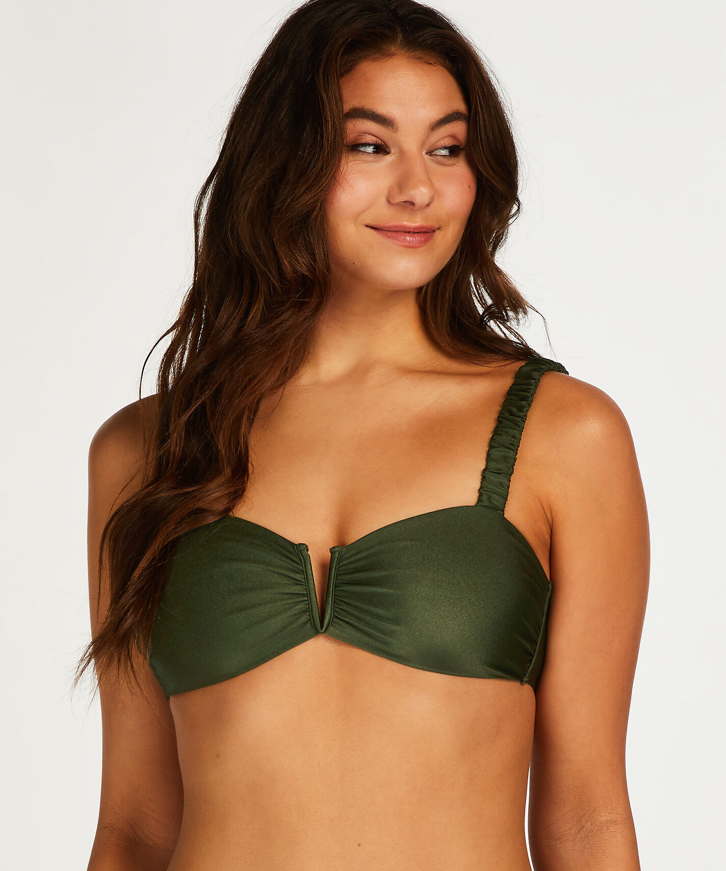 Crete Bandeau Bikini Top, Green