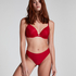 Lace Back Invisible Thong, Red