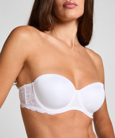 Angie Padded Strapless Underwired Bra, White