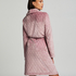 Short Fleece Ribbed Bathrobe, Purple