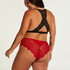 Heather High Leg Brazilian Curvy, Red