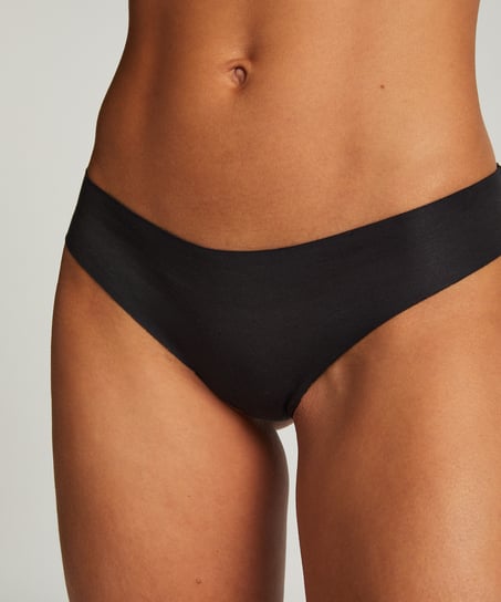 Invisible cotton thong, Black