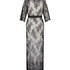 Long Allover Lace Kimono, Black