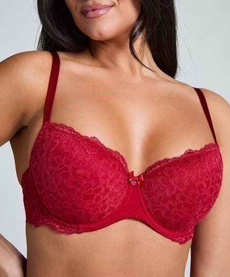 Marine Padded Underwired Bra, Red