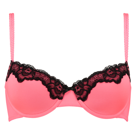 Padded underwired  bra Secret Lace contrast, Pink
