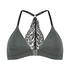 Chloe Cotton Padded Triangle Bralette, Gray