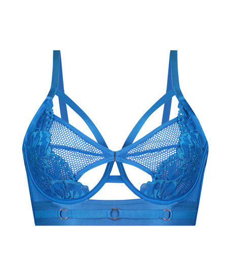 Pleasure Non-Padded Longline Underwired Bra, Blue