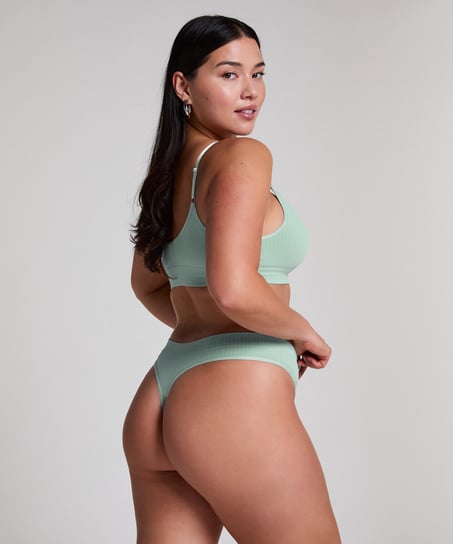 Dianne High Leg Thong, Green