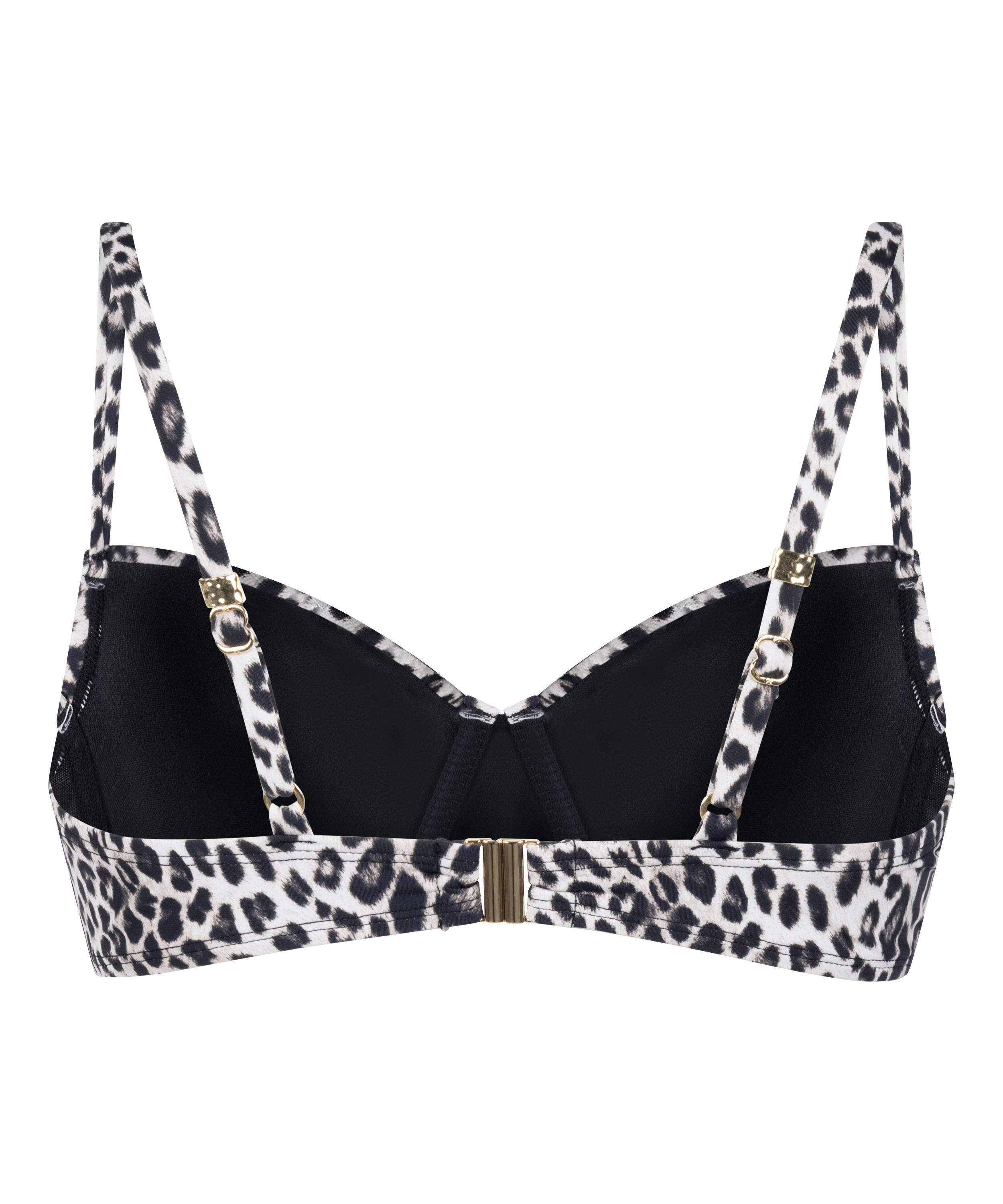 Padded Underwired Bikini Top Leopard, Black, main