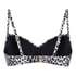 Padded Underwired Bikini Top Leopard, Black