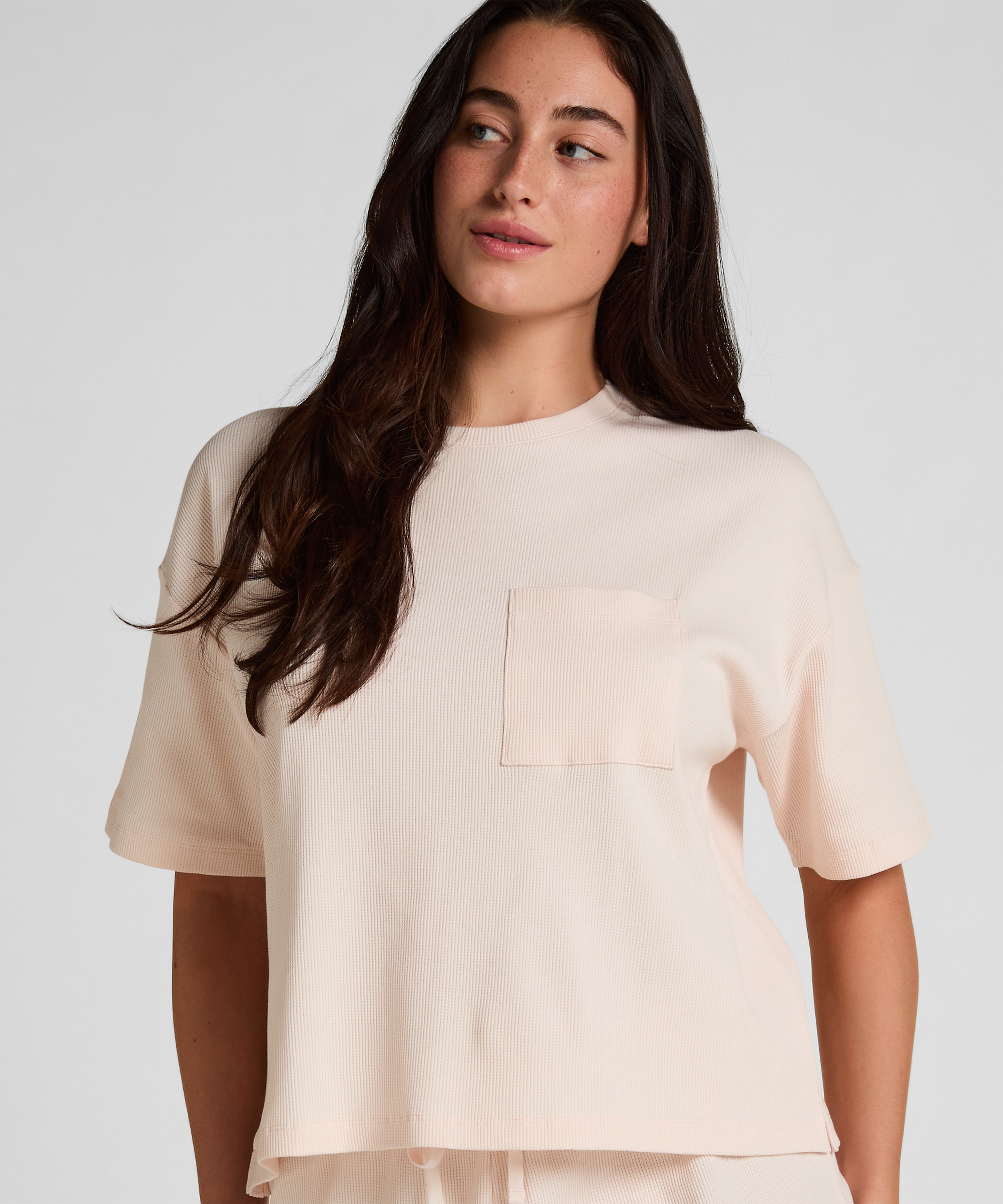 Pyjama Top Waffle, Pink, main