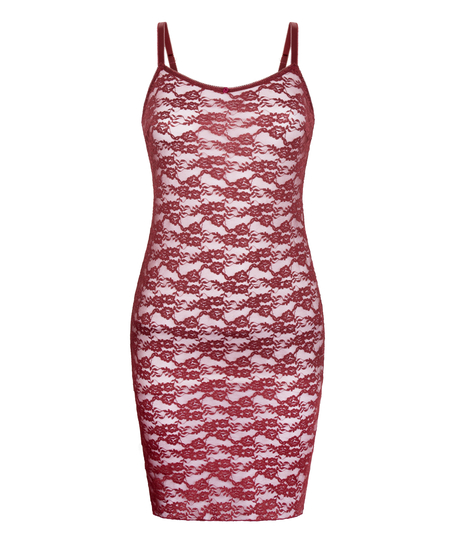 Slipdress Allover Lace, Red