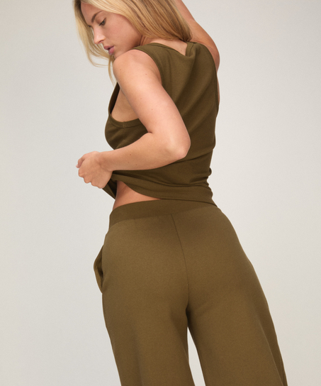 Singlet tanktop cotton rib, Green
