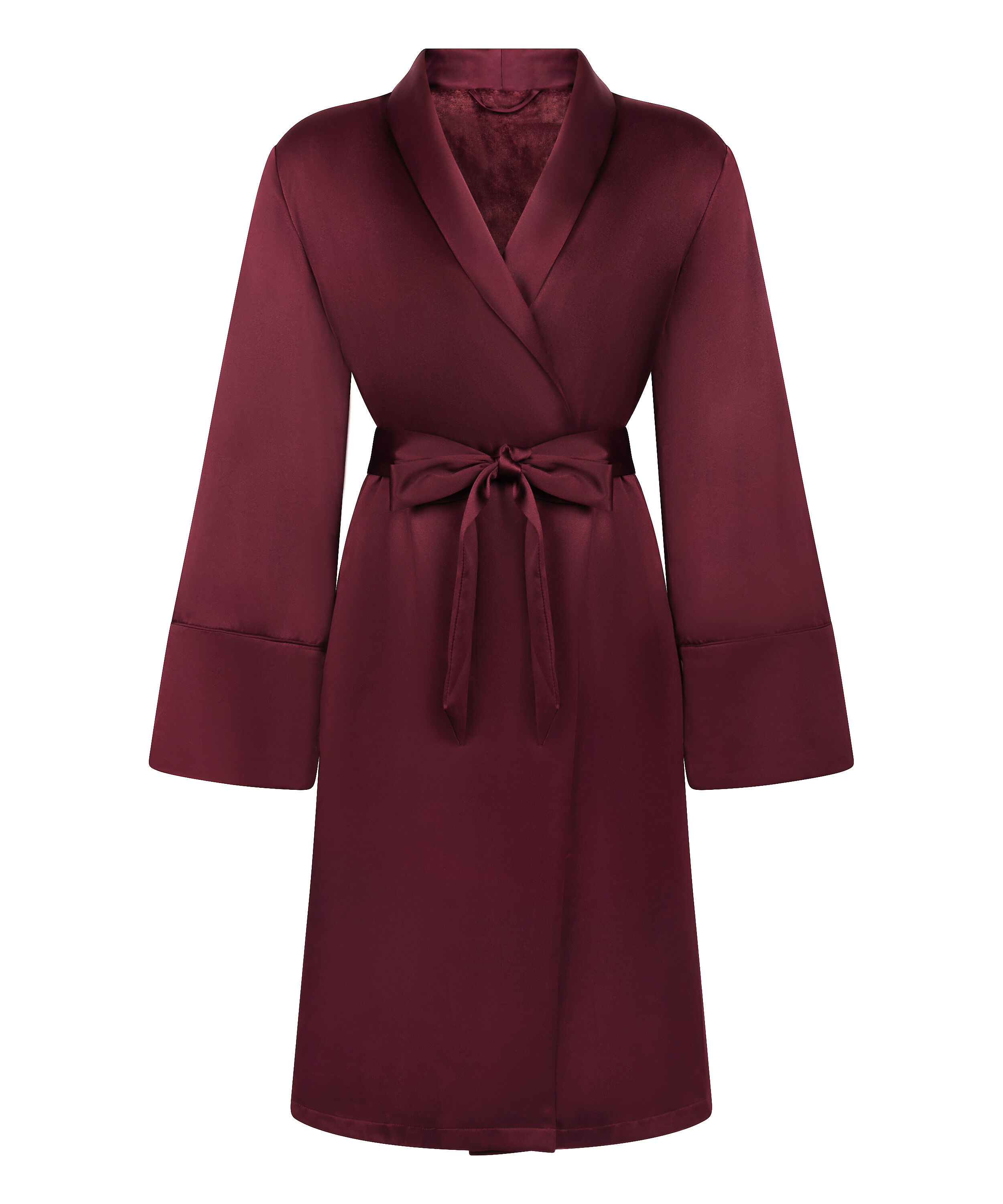 Satin Fleece Bathrobe, Purple