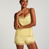Satin pyjama shorts, Yellow