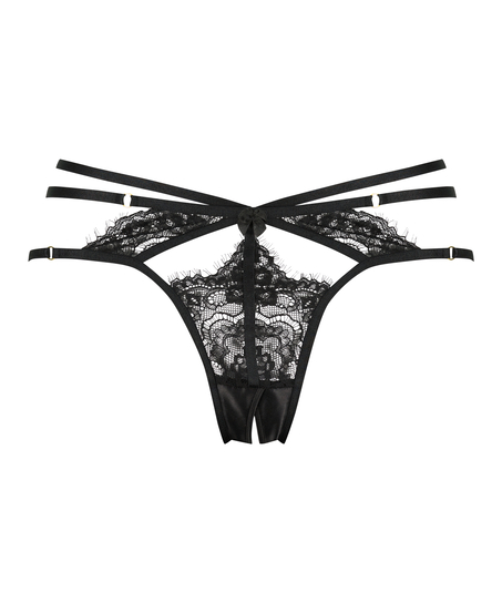 Seraphina open crotch Brazilian, Black