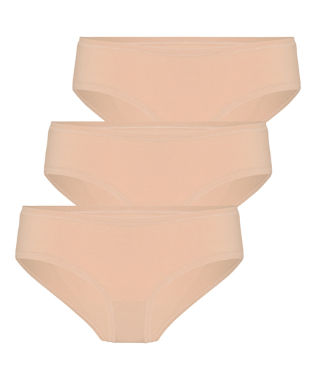 Multipack Cotton Short, Beige
