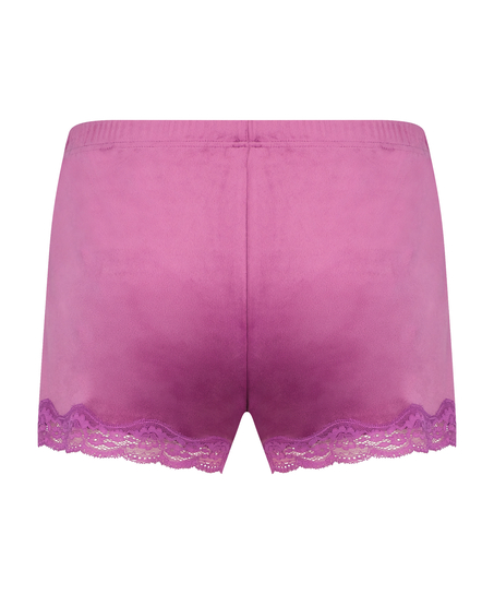 Velvet lace shorts, Purple