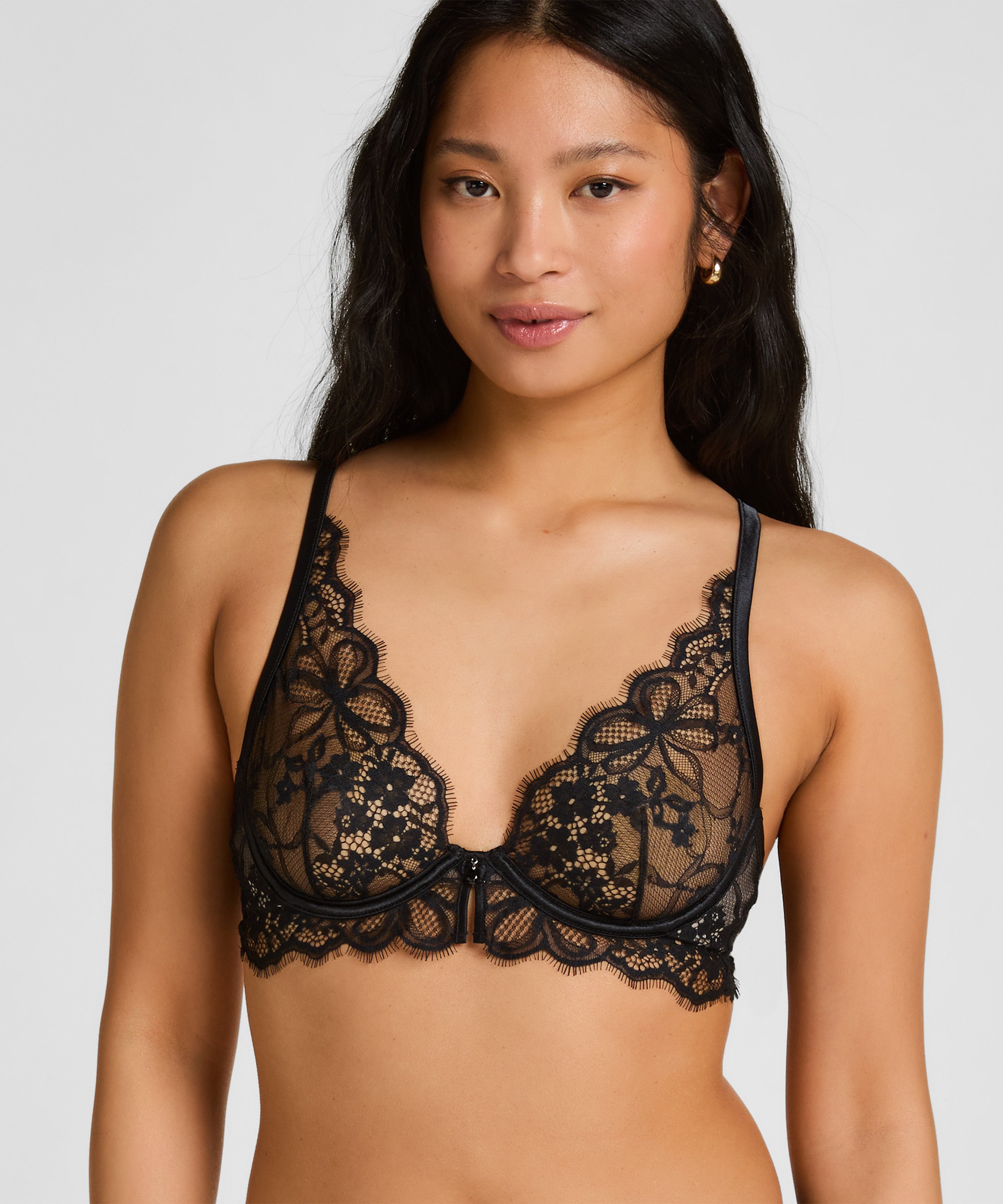 Non-Padded Underwired Bra Prina, Black, main
