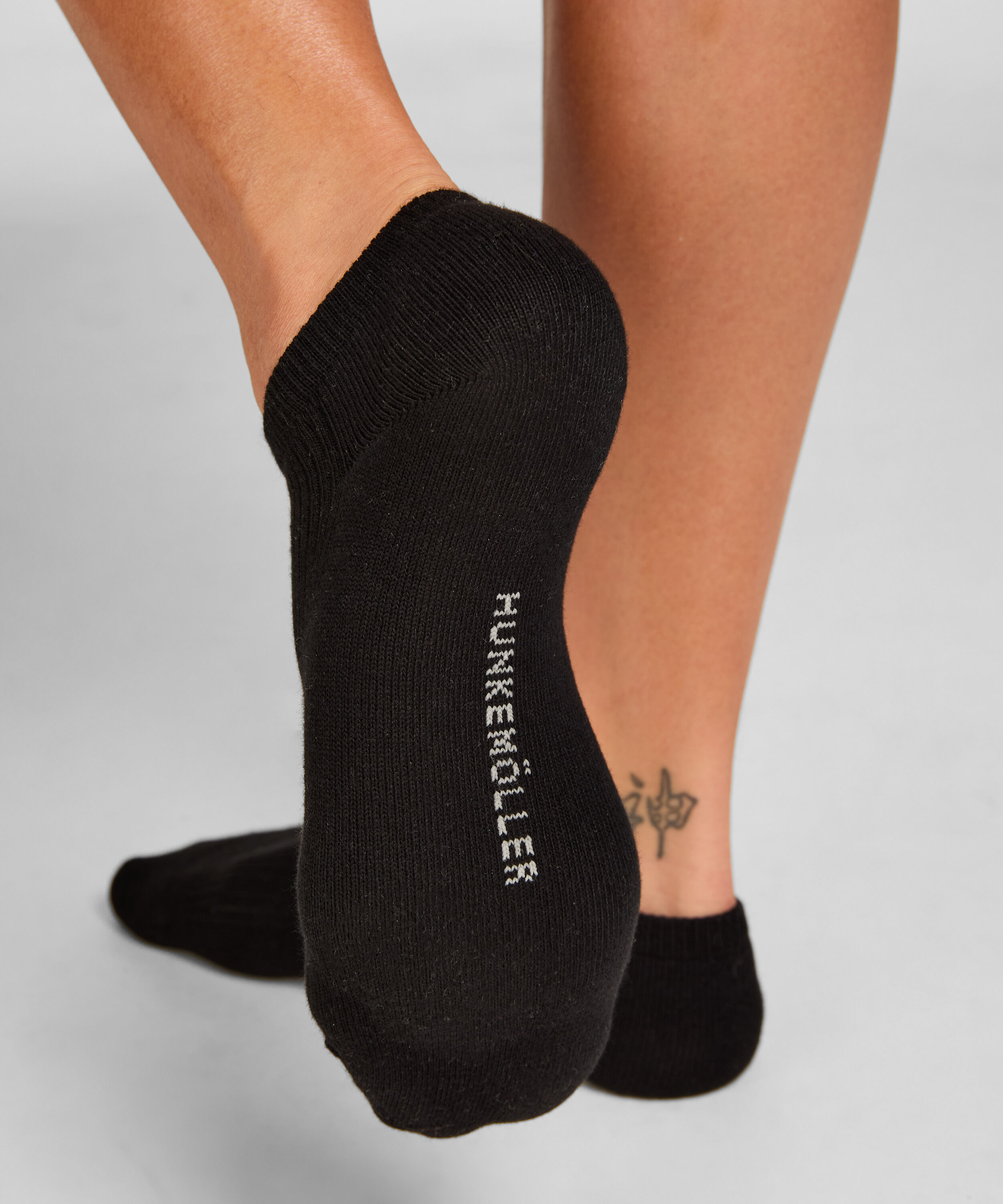 3-Pack Cotton Trainer Liner Socks, Black