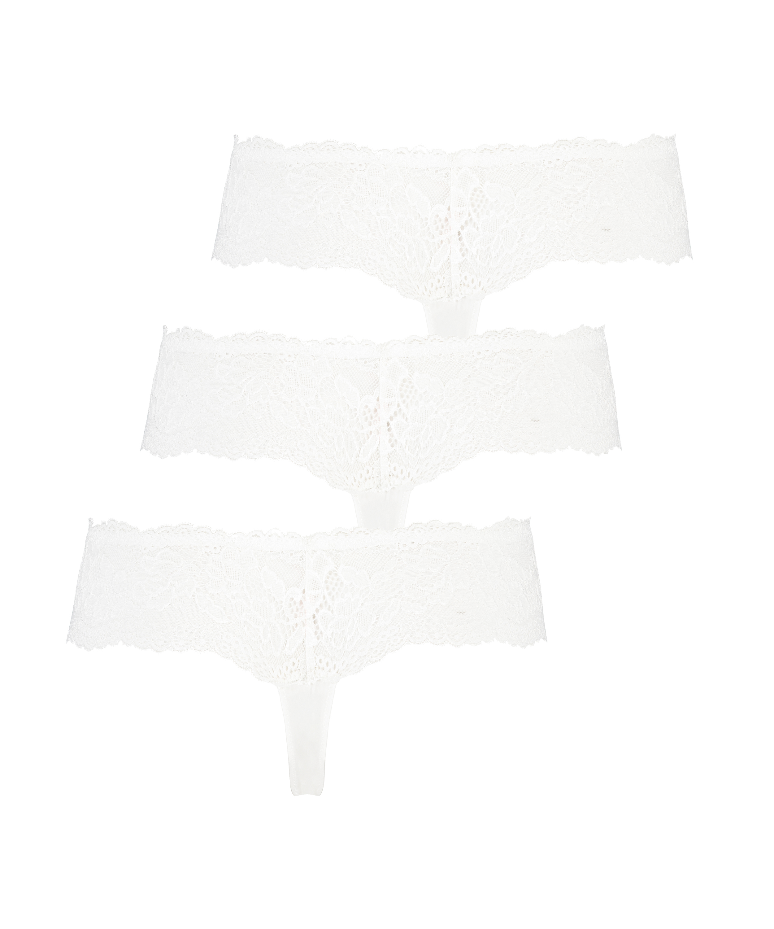 Florence 3-pack boxer thongs, White, main