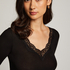 Jersey Long-sleeved Pyjama Top, Black