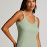 Ribbed Lace Singlet, Green