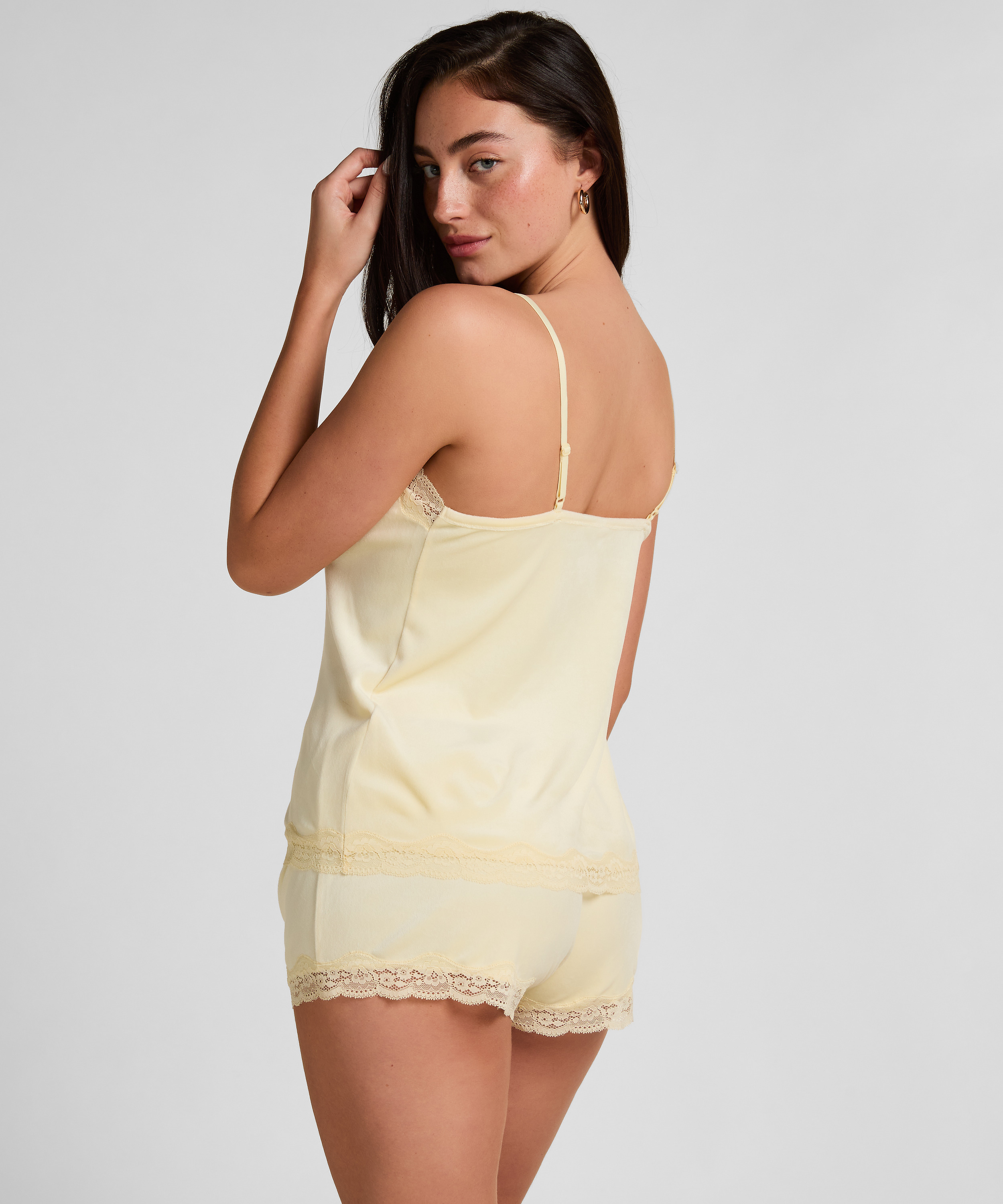 Velours Pyjama Set, Yellow, main