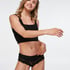 Lacey Microfibre Brazilian, Black