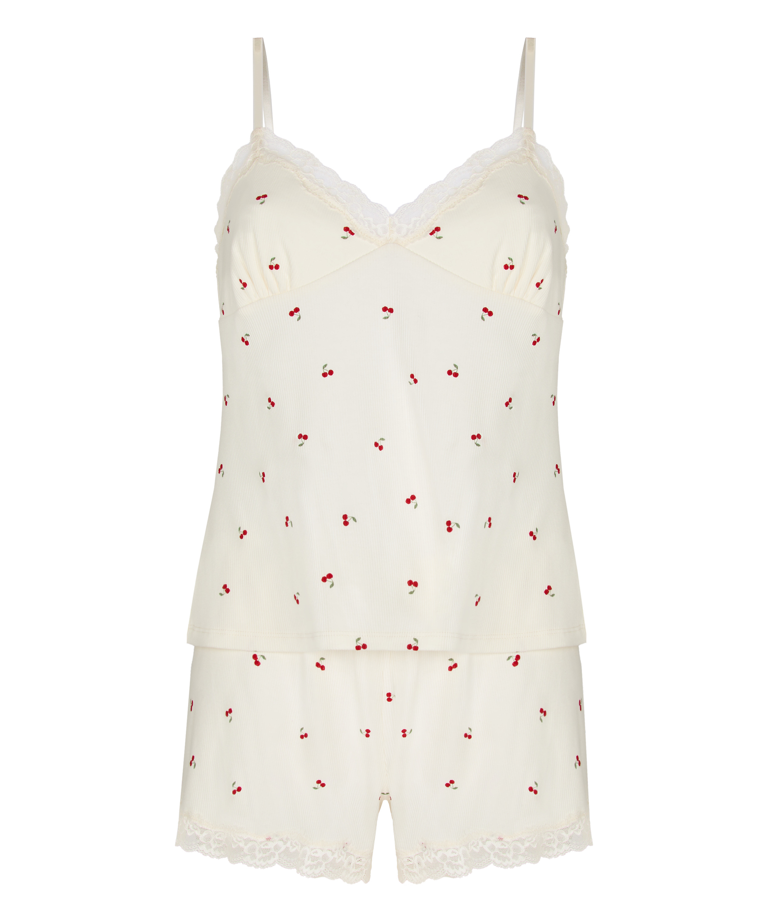 Pyjama Set Jersey Lace, White, main