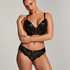 Talia Padded Longline Underwired Push-Up Bra, Black