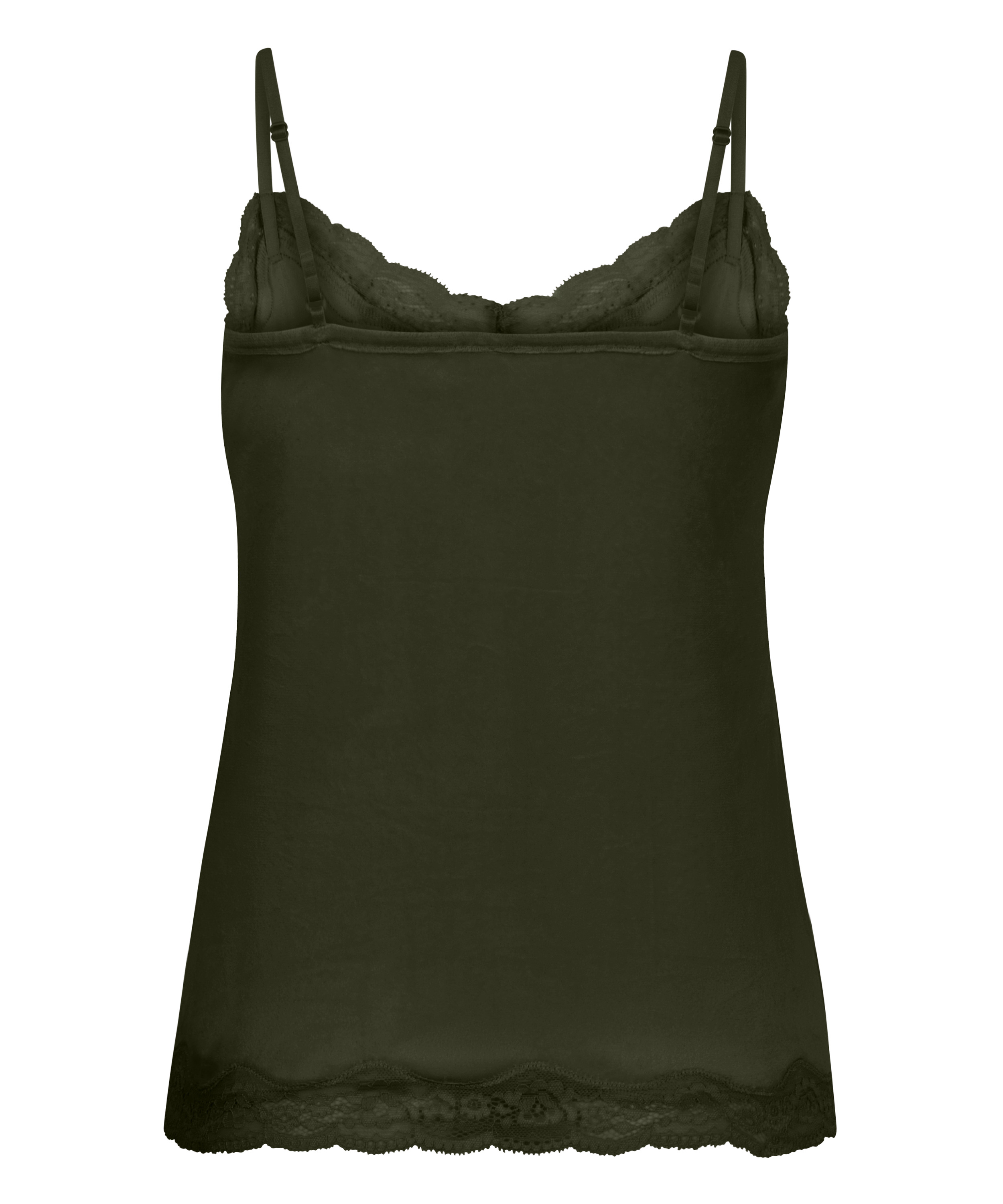 Velours Lace Cami Top, Green, main