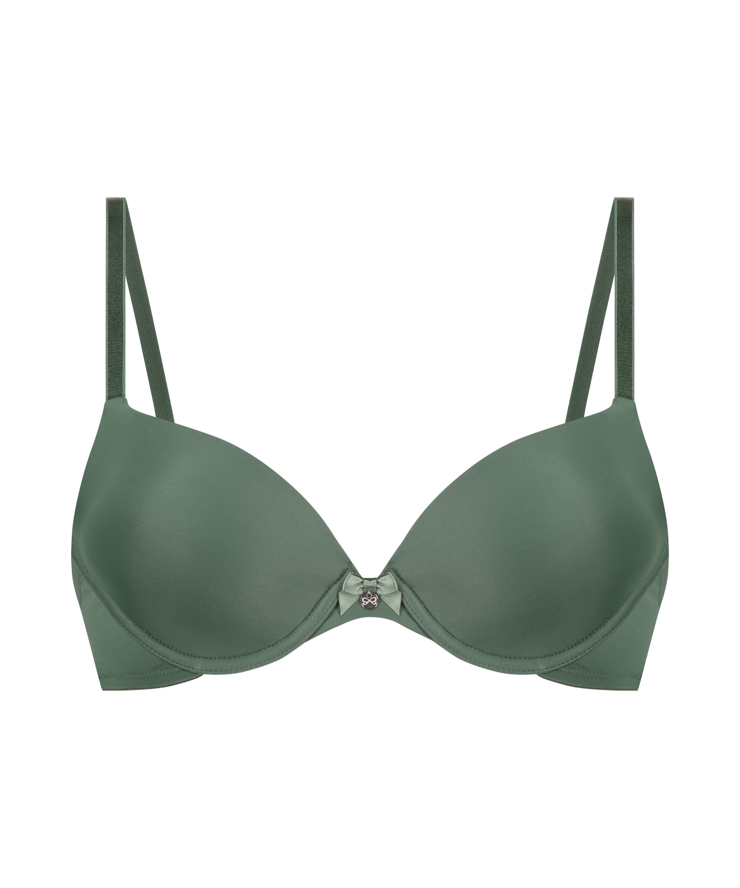 Plunge Padded Underwired Bra, Green, main