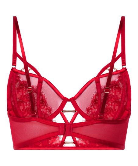 Noeki Non-Padded Longline Underwired Bra, Red