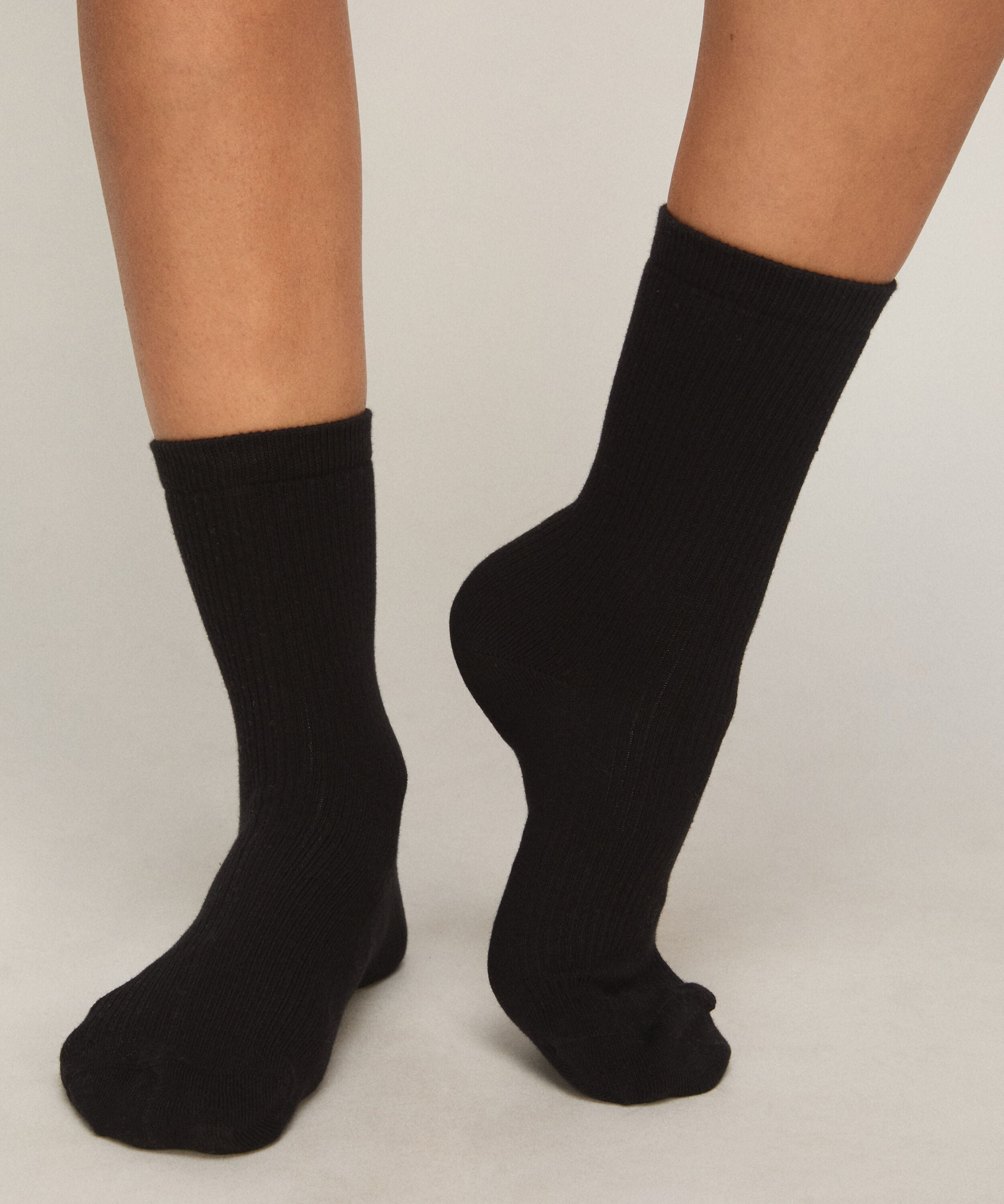 3-Pack Cotton Crew Socks, Black