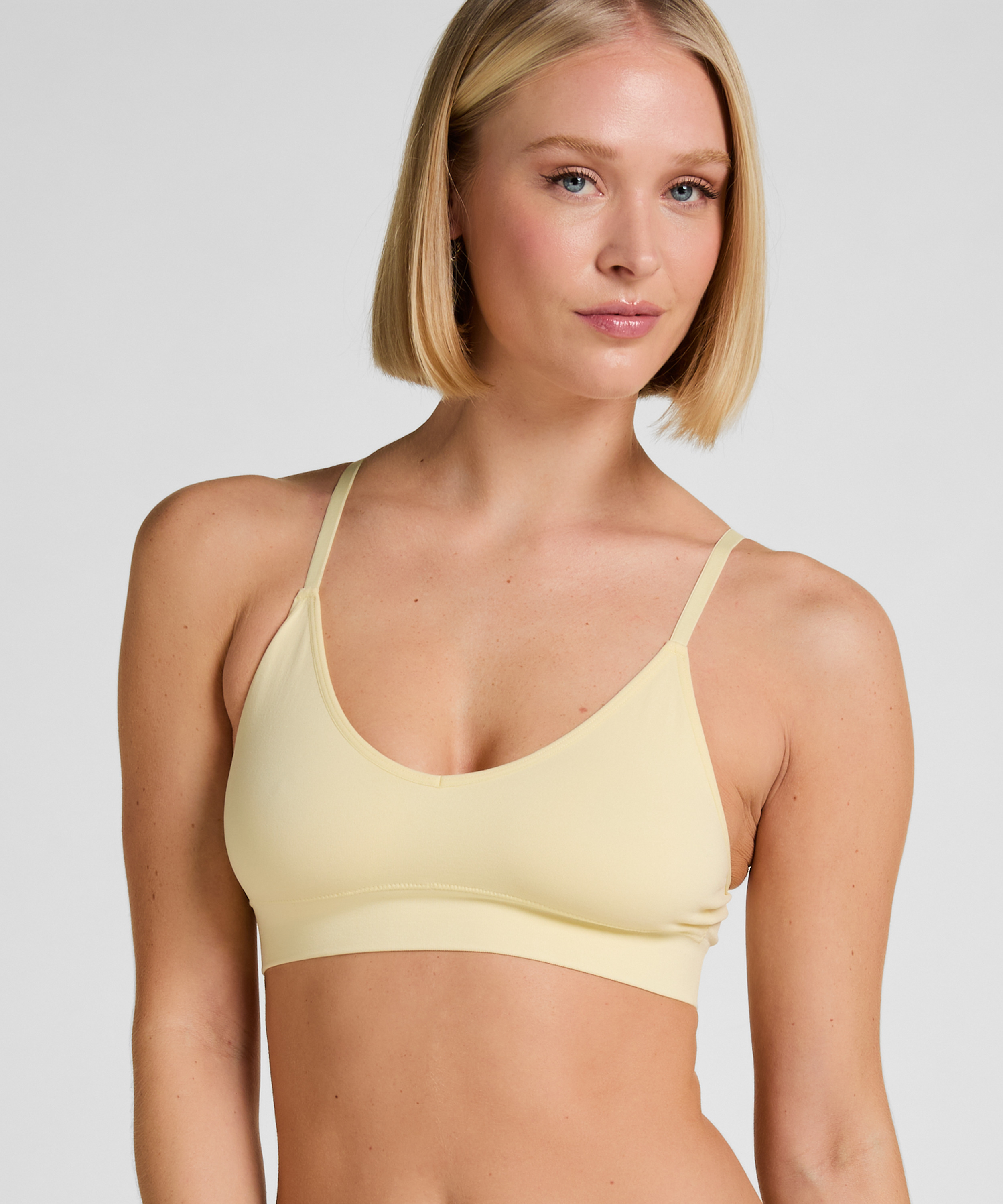 Dide Triangle Bralette, Yellow, main