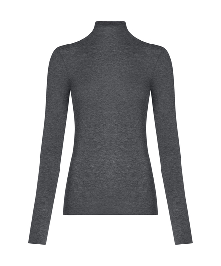 super soft Turtleneck Shirt with Cashmere, Gray