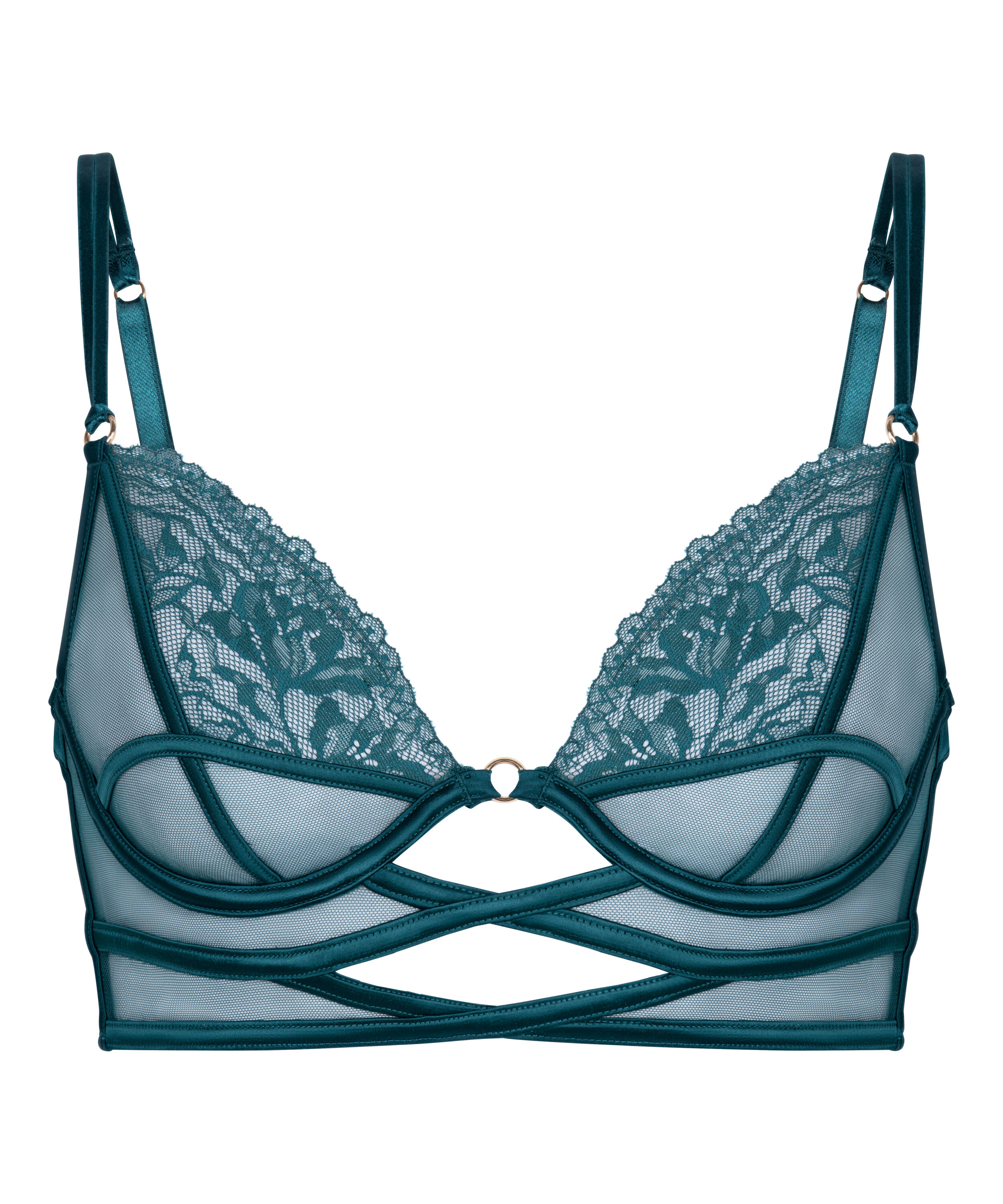 Amel Non-Padded Underwired Longline Bra, Blue