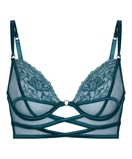 Amel Non-Padded Underwired Longline Bra, Blue