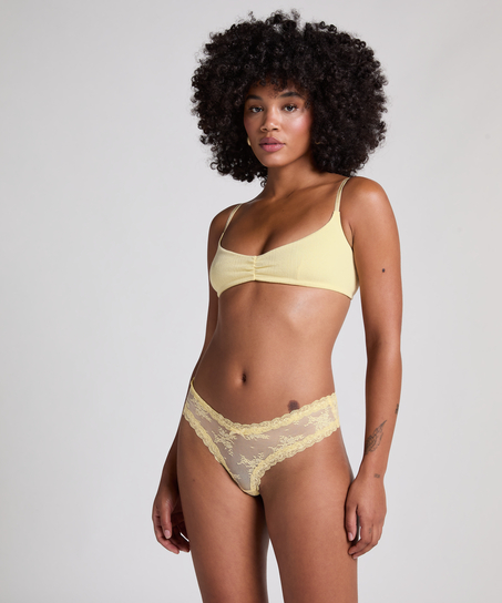 V-shaped Brazilian knickers mesh, Yellow
