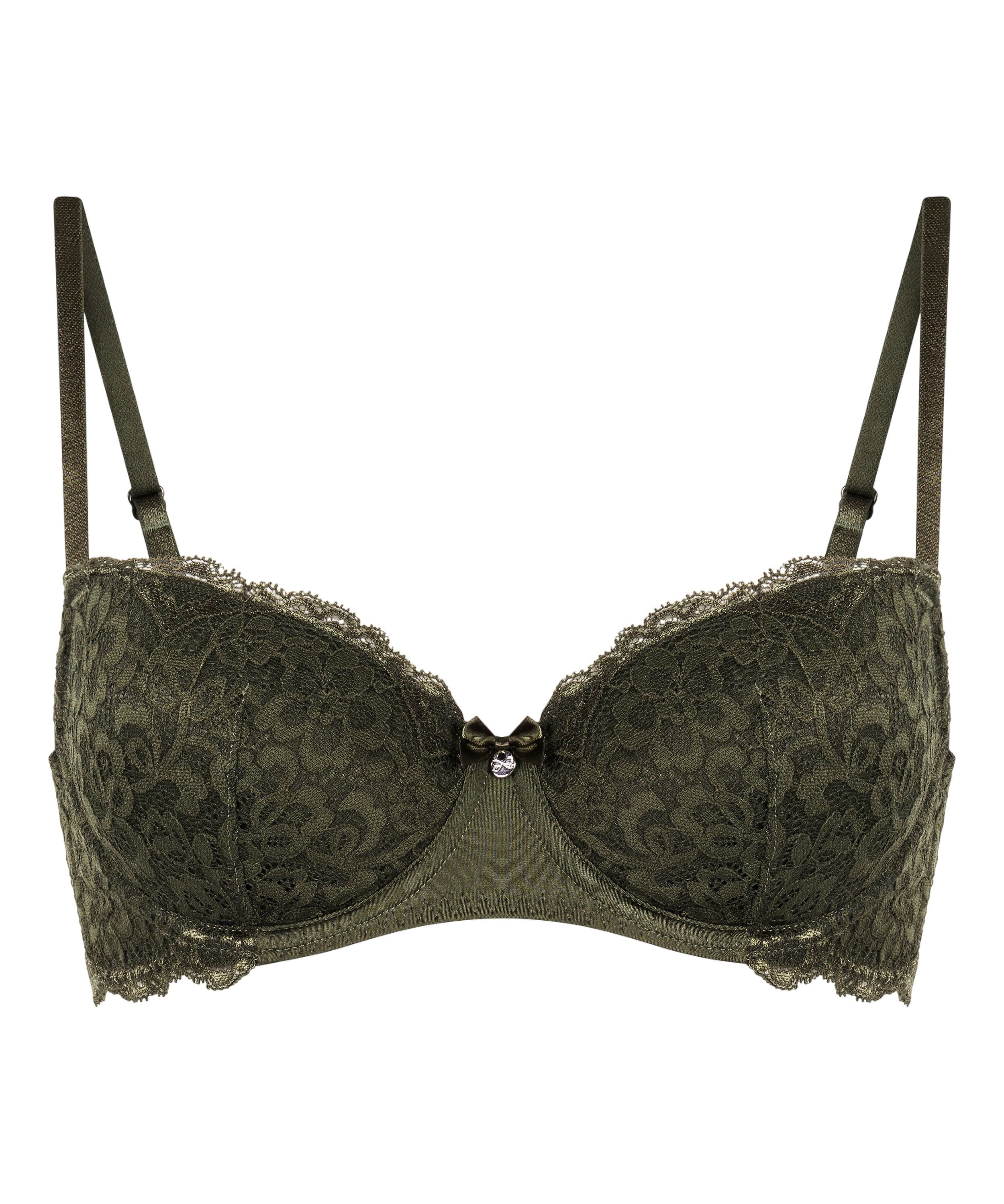 Marine Padded Underwired Bra, Green, main