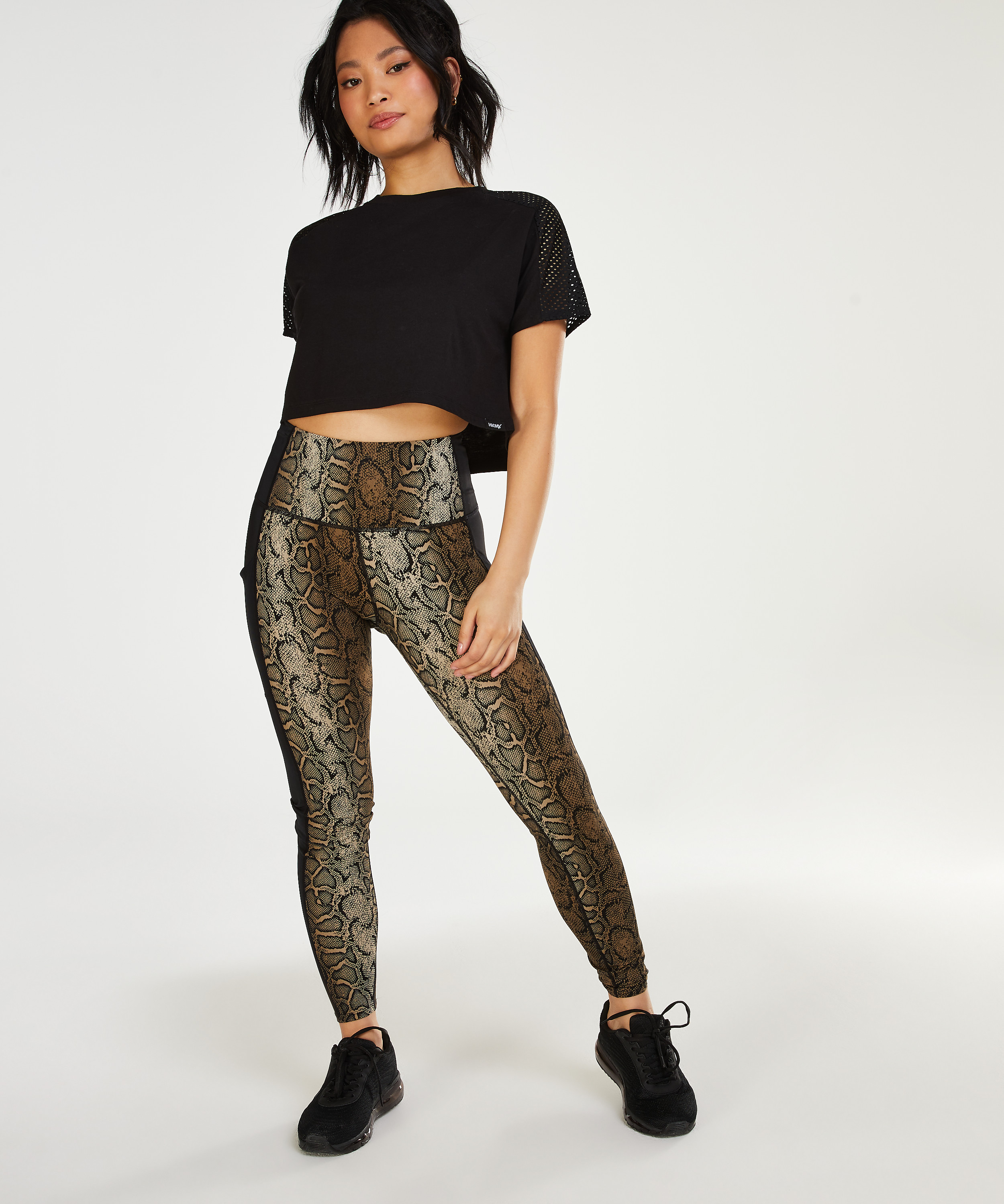 HKMX Crop Top Mesh, Black, main