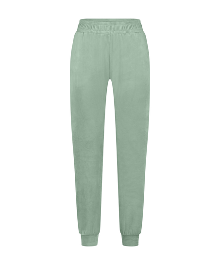 Tall Velours Jogging Bottoms, Green