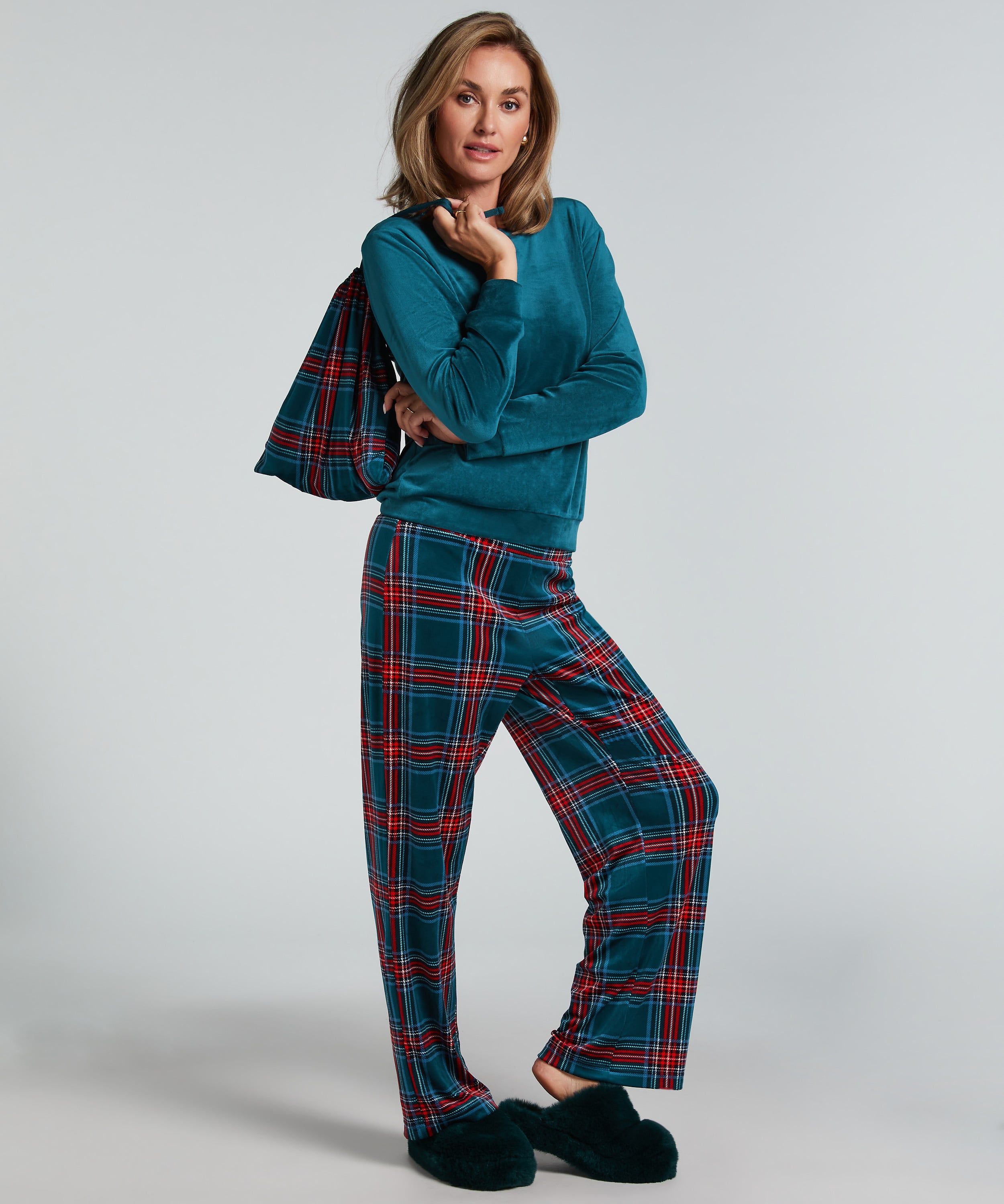 Pyjamaset with Bag, Blue, main