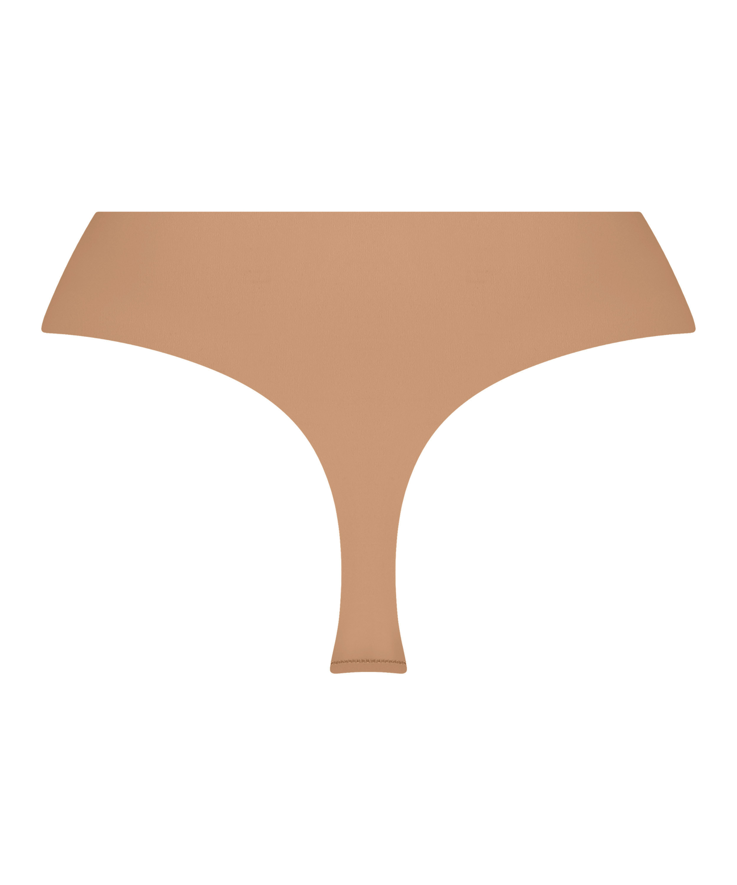 High Waisted Thong Smooth, Brown, main